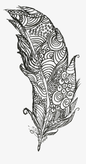 Watercolour Doodles Feather Doodle Sisshart - Feather Doodle Png