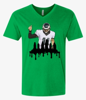 Carson Wentz Fitted V-neck / Philadelphia Eagles - Polo Versace