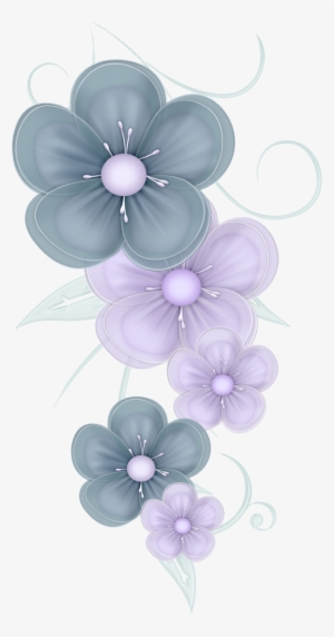 Blue Flowers Png By Pvs - Cute Decoration Clipart