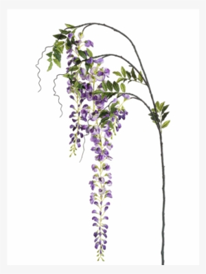 5" Japanese Wisteria Spray Two Tone Lavender