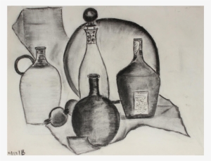 Modernist With Charcoal Chairish - Still Life With Bottles
