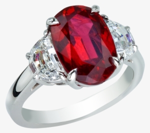 Image01 - Oval Ruby Wedding Rings Set
