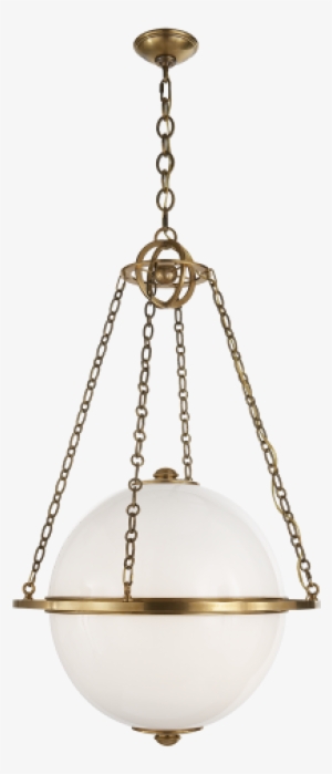 Hanging Light - Modern Globe Pendant - Antiqued Brass - Visual Comfort