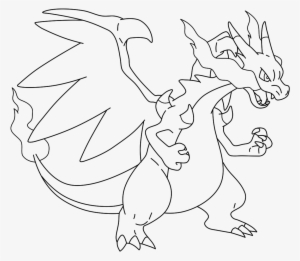 Mega Charizard Drawing - Mega Charizard X Coloring