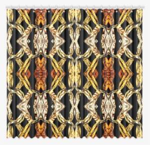 Elegant Oriental Pattern Black Gold Window Curtain - Window