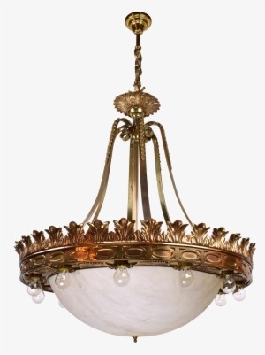 Cast Bronze Fifteen Light Bowl Chandelier