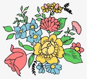 Drawn Flowers Png - Drawing