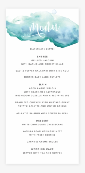 Watercolour Menu - Watercolor Painting