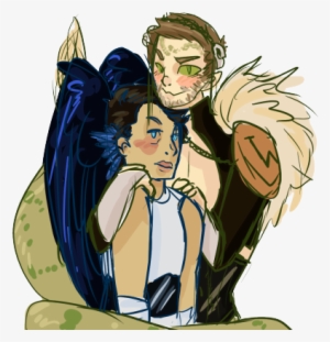 Cant Help But Draw @diminuel's Naga/angel Destiel Au - Cartoon