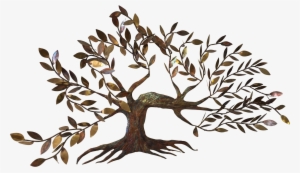 Curtis Jere Style Tree With Leaves Metal Wall Art - C. Jeré