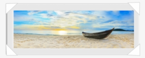 #754 - Art Print: Fisherman Boat Beach Panorama : 36x48in