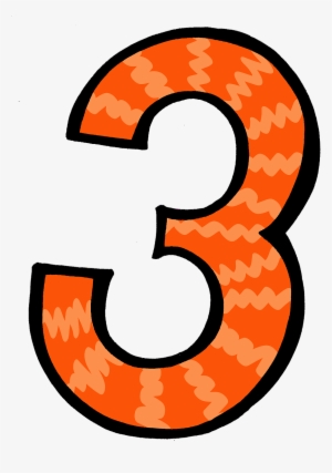 Orange Number 3 Beach Sand September - Clip Art