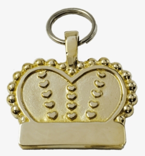 Medium Bronze Crown & Heart Tag - Keychain