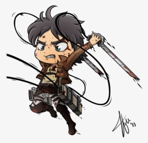 Chibi Eren - Attack On Titan Transparent Background