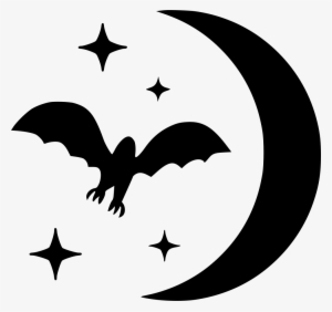 Bat Moon Stars Night Halloween Comments - Portable Network Graphics