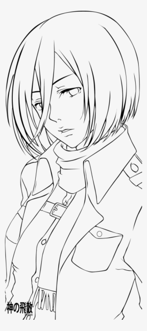 Image Transparent Attack On Titan - Attack On Titan Mikasa Lineart