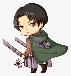 Png Black And White Ackerman Attack On Titan Levi Chibi - Levi