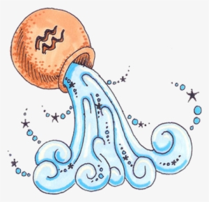 Elegant Aquarius Tattoo Design - Water Bearer Aquarius Tattoos