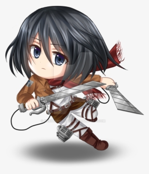 Vector Transparent Stock Chibi Ackerman By Rinco Xv - Shingeki No Kyojin Mikasa Chibi