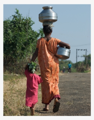 Children Accompany Their Mothers And Elders To Water - Statue