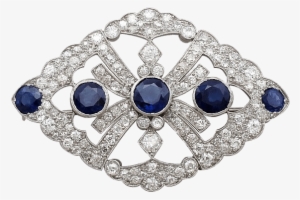 Brooch With Sapphire And Diamond - Victorian Jewellery
