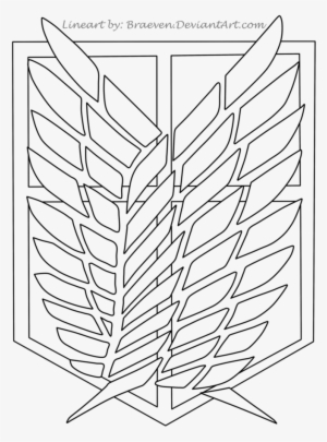 Scouting Legion Patch Lineart By Braeven - Attack On Titan Logo Drawing
