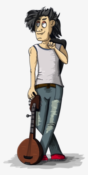 Cartoon Banjist With Banjo - Stock.xchng