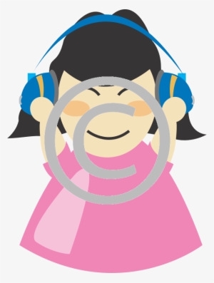 Girl With Headphones - Girl With Headphones Clipart