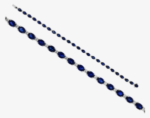 Sapphire & Diamond Bracelet Set In 18k White Gold - Diamond