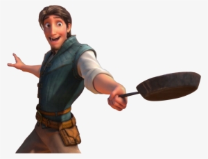Tangled Flynn Rider With The Frying Pan Happy Png - Flynn Rider
