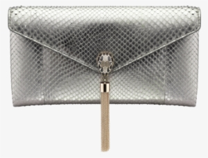 Evening Clutch Bag Serpenti In Silver Metal Python - Silver