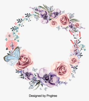 Beautiful Flower Wreath With Leaves Design, Flower, - Blumenaquarell Boho Hochzeits-einladung Karte