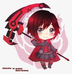 Ruby Drawing Rose - Rwby Ruby Rose Chibi