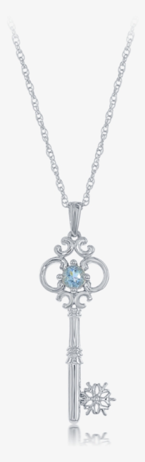 Elsa Frozen Snowflake Key Pendant In Sterling Silver - Jewellery