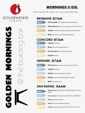 Febraury Golden Mornings - Golden State Lumber