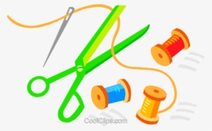 Scissors, Needle And Thread Royalty Free Vector Clip - Transparent Scissors And Thread Clip Art