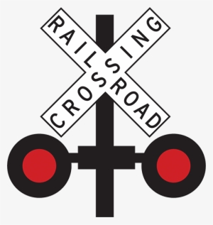 Flashing Red Light Signals - Stop Sign Railroad Crossing