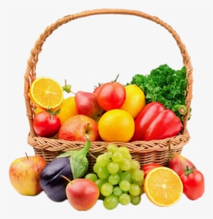 Fruit And Vegetables Basket Png