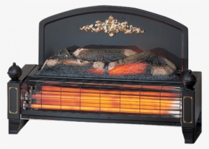 Traditional Freestanding Fire - Dimplex Black With Brass Effect Radiant Electric Fire