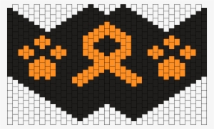 Orange Ribbon Animal Rights Mask Bead Pattern - Bruges