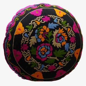 Modelli Creations Black Bouquet Hand-embroidered Round