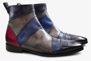 Ankle Boots Elvis 26 Navy Electric Blue Sky Dark Pink