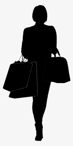 Silhouette Of Woman Shopping - Shopping Woman Silhouette Png