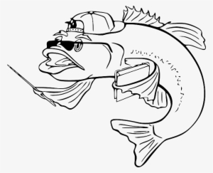 Black, Teacher, Outline, White, Cartoon, Bass, Fish - Fish Clip Art