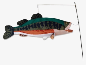 Large Mouth Bass Swimming 3d Fish - Bass Windsock