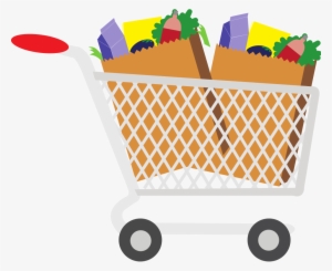 Free Library File Cart With Food Clip Art Svg - Shopping Cart Clipart Png