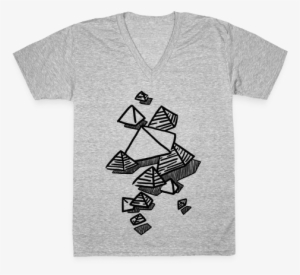 Geometric Pyramids V-neck Tee Shirt