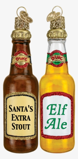 Old World Christmas Santa's Beer Bottle Glass Christmas - Beer Ornament