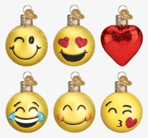 Old World Christmas Mini Emoji Set Of Ornaments
