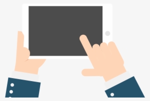 Open - Holding Tablet Vector